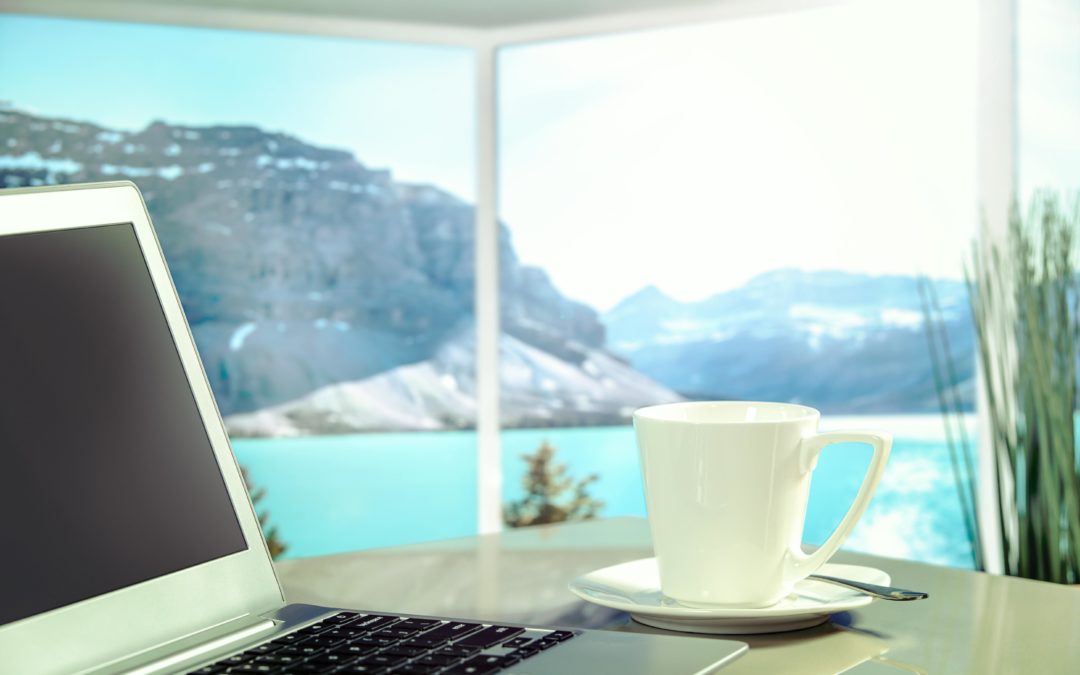 laptop and cup of coffee
